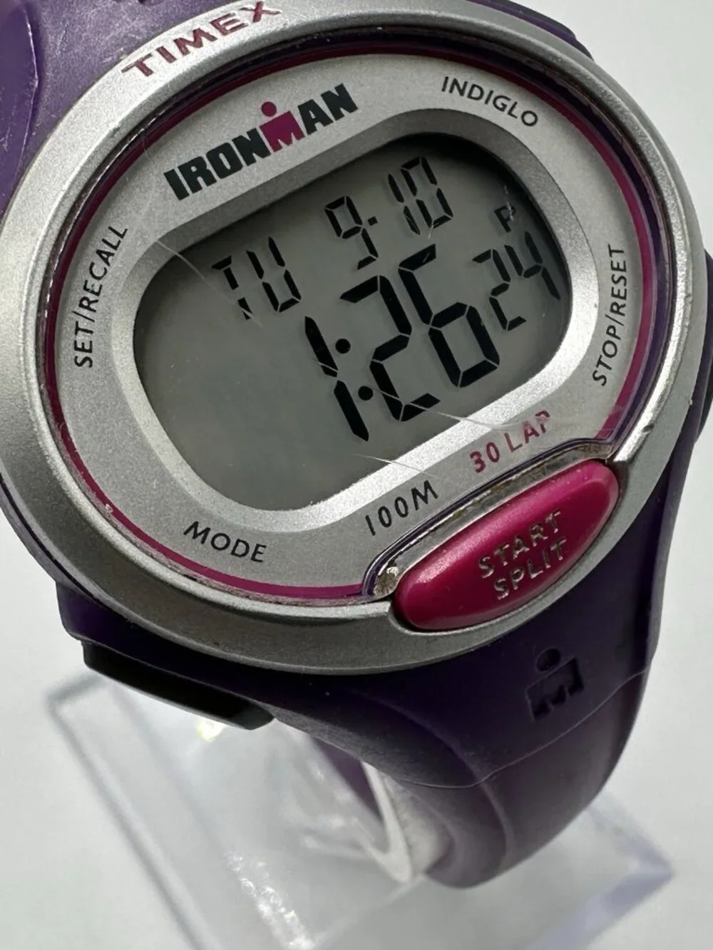 3/$30 Timex Triathlon Ironman Digital Watch Women Purple Water Resistant